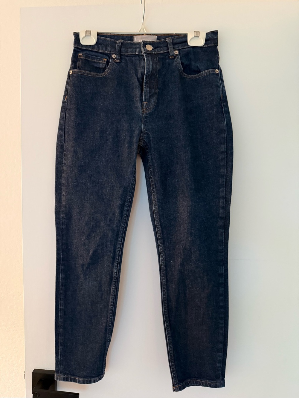 Everlane High-Rise Straight Jeans — Dark Blue Denim